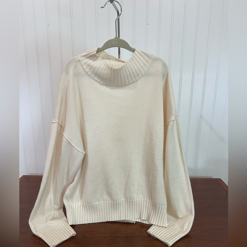 NWOT - Girls’ Cream Colored Long Sleeve Sweater - Size L - Never Worn